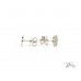 Златно Цвете Обеци с Емайл от 14К Бяло Злато Bloom Jewellery